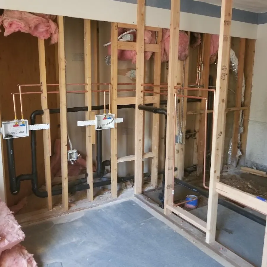 Copper pipe rough-in and plumbing installation in Harriman